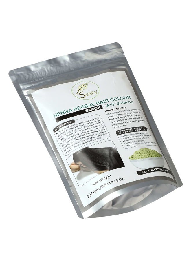 SVATV Black Henna Hair Color with Goodness of 9 Herbs | Black Henna Mehndi for Hair, Make Hair Soft & Shiner Natural Hair Color for Men & Women 227g,08oz Half Pound - Image 1